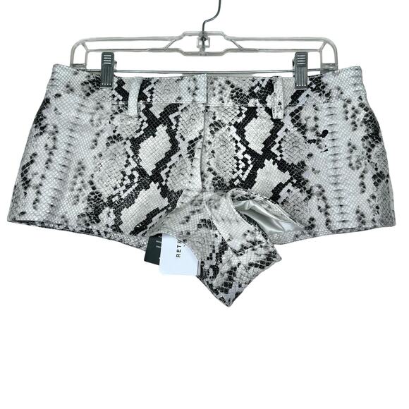 Retrofête Neutral Snake Skin Aven Leather Short Medium NWT - Picture 2 of 16